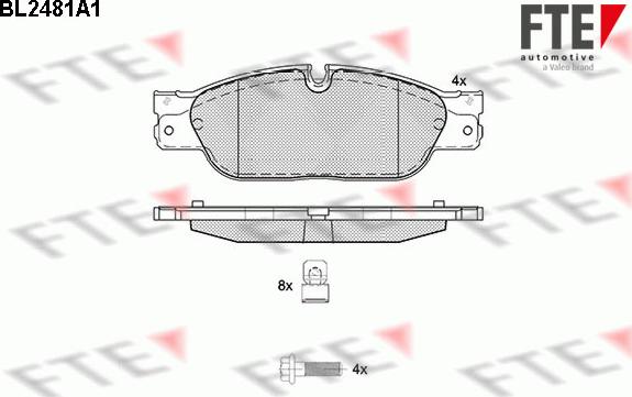 FTE BL2481A1 - Комплект тормозных колодок, дисковый тормоз autosila-amz.com