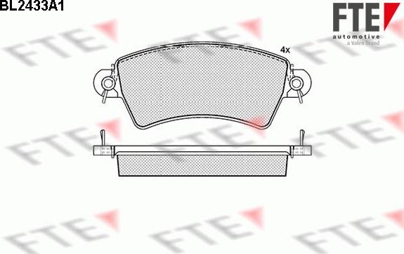 FTE BL2433A1 - Тормозные колодки, дисковые, комплект autosila-amz.com