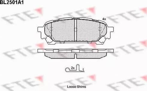 FTE BL2501A1 - Тормозные колодки, дисковые, комплект autosila-amz.com