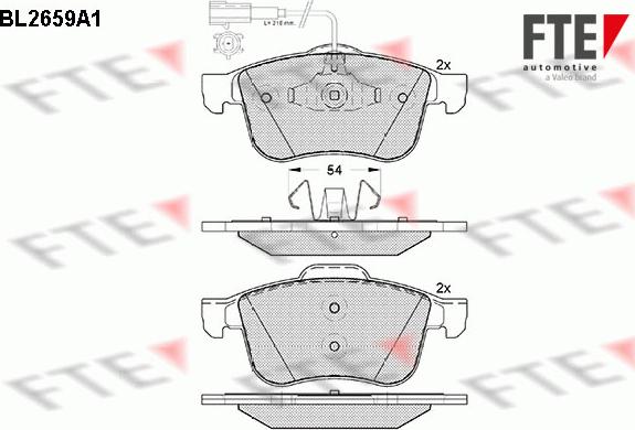 FTE BL2659A1 - Тормозные колодки, дисковые, комплект autosila-amz.com