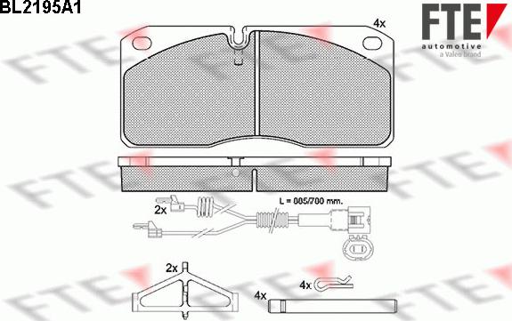 FTE BL2195A1 - Тормозные колодки, дисковые, комплект autosila-amz.com