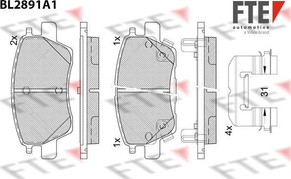 FTE BL2891A1 - Тормозные колодки, дисковые, комплект autosila-amz.com