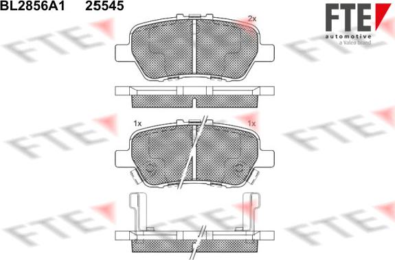 FTE BL2856A1 - Тормозные колодки, дисковые, комплект autosila-amz.com