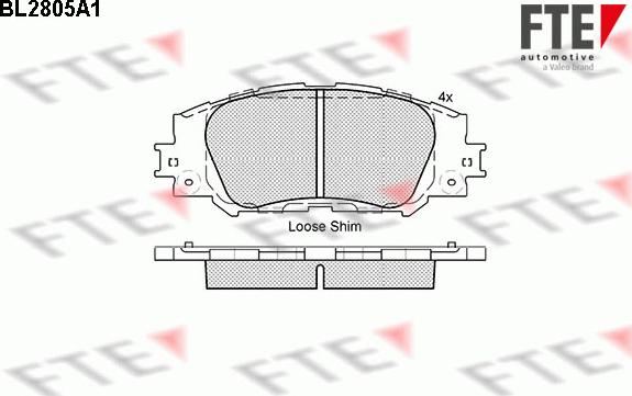 FTE BL2805A1 - Тормозные колодки, дисковые, комплект autosila-amz.com