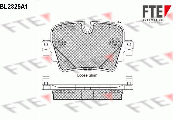 FTE BL2825A1 - Тормозные колодки, дисковые, комплект autosila-amz.com