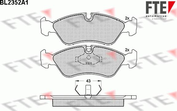 FTE BL2352A1 - Тормозные колодки, дисковые, комплект autosila-amz.com