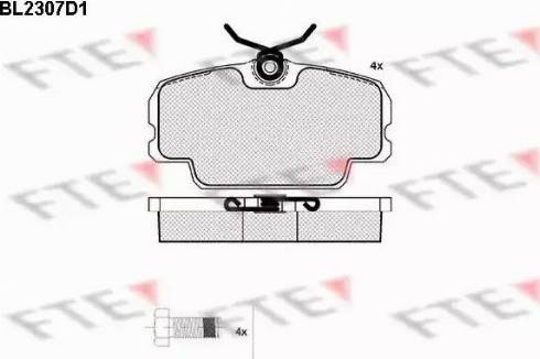 FTE BL2307D1 - Тормозные колодки, дисковые, комплект autosila-amz.com