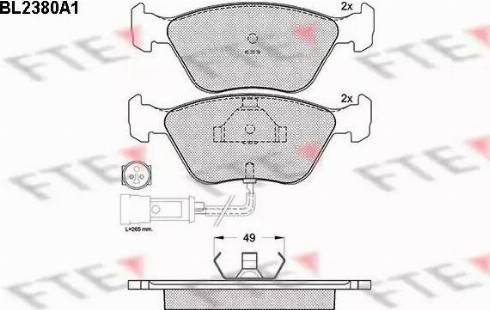 FTE BL2380A1 - Тормозные колодки, дисковые, комплект autosila-amz.com