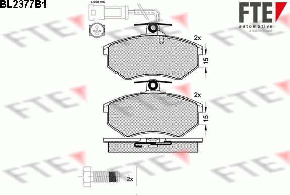 FTE BL2377B1 - Тормозные колодки, дисковые, комплект autosila-amz.com