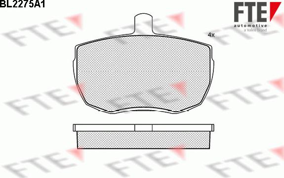 FTE BL2275A1 - Тормозные колодки, дисковые, комплект autosila-amz.com