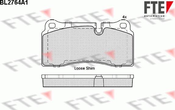 FTE BL2764A1 - Тормозные колодки, дисковые, комплект autosila-amz.com