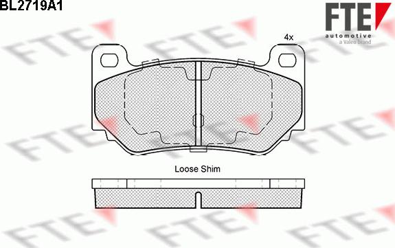 FTE BL2719A1 - Тормозные колодки, дисковые, комплект autosila-amz.com