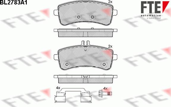 FTE BL2783A1 - Тормозные колодки, дисковые, комплект autosila-amz.com