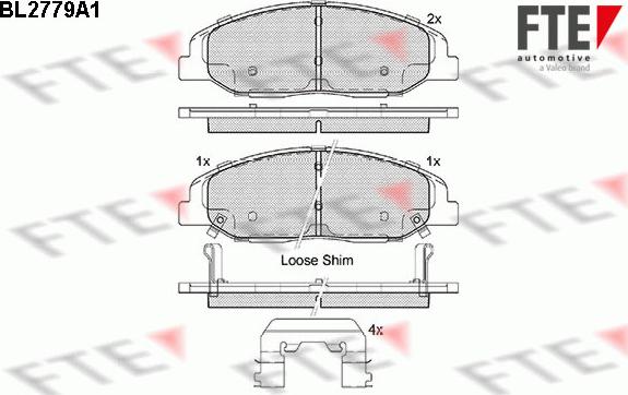 FTE BL2779A1 - Тормозные колодки, дисковые, комплект autosila-amz.com