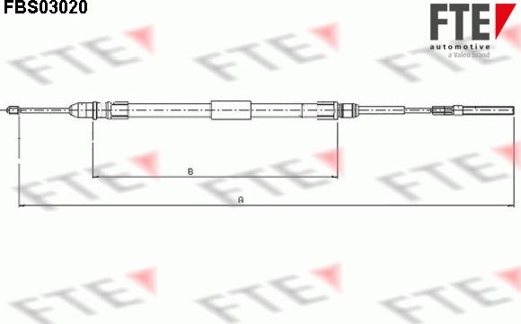 FTE FBS03020 - Тросик, cтояночный тормоз autosila-amz.com