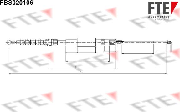 FTE FBS020106 - Тросик, cтояночный тормоз autosila-amz.com