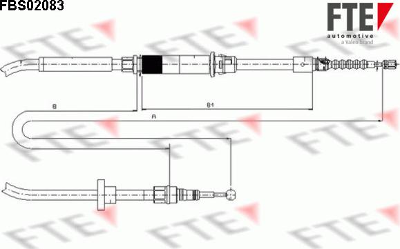 FTE FBS02083 - Тросик, cтояночный тормоз autosila-amz.com