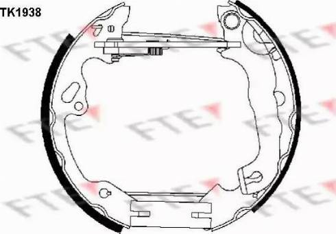 FTE TK1938 - Комплект тормозных колодок, барабанные autosila-amz.com