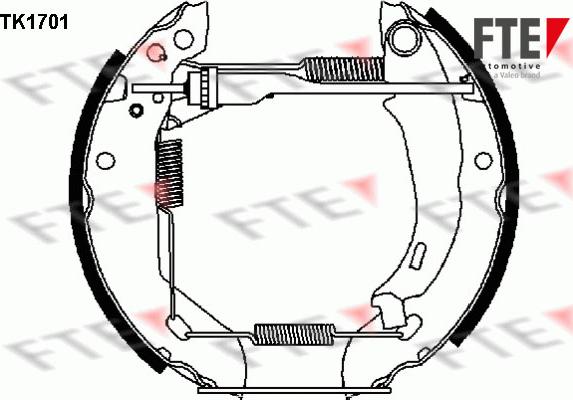 FTE TK1701 - Комплект тормозных колодок, барабанные autosila-amz.com