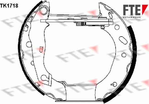 FTE TK1718 - Комплект тормозных колодок, барабанные autosila-amz.com