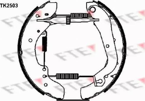 FTE TK2503 - Комплект тормозных колодок, барабанные autosila-amz.com