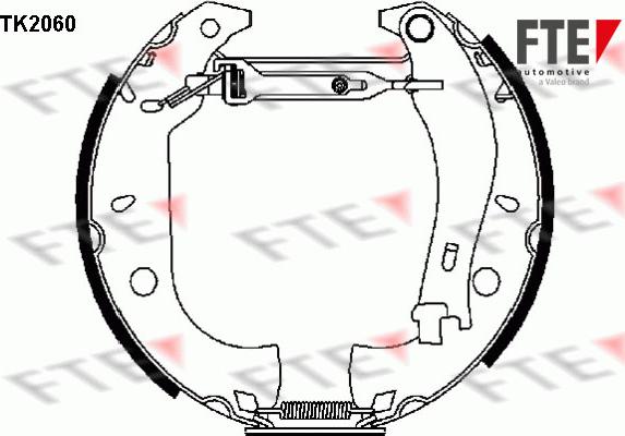 FTE TK2060 - Комплект тормозных колодок, барабанные autosila-amz.com