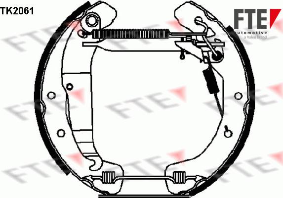 FTE TK2061 - Комплект тормозных колодок, барабанные autosila-amz.com