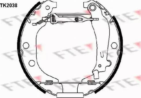 FTE TK2038 - Комплект тормозных колодок, барабанные autosila-amz.com