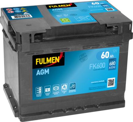 Fulmen FK600 - Стартерная аккумуляторная батарея, АКБ autosila-amz.com