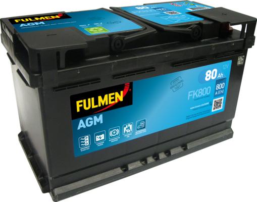 Fulmen FK800 - Стартерная аккумуляторная батарея, АКБ autosila-amz.com