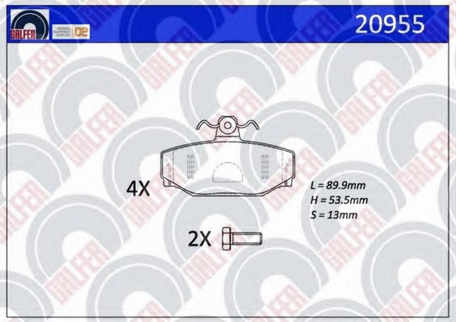 Galfer 20955 - Тормозные колодки, дисковые, комплект autosila-amz.com