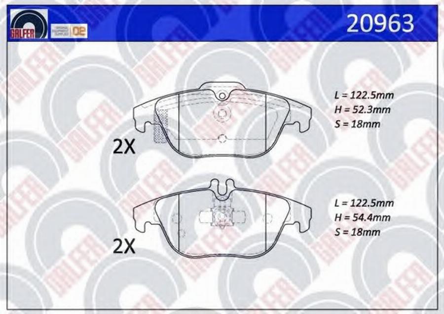 Galfer 20963 - Тормозные колодки, дисковые, комплект autosila-amz.com