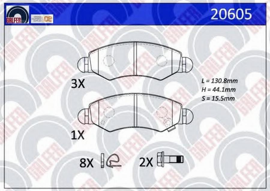 Galfer 20605 - Тормозные колодки, дисковые, комплект autosila-amz.com