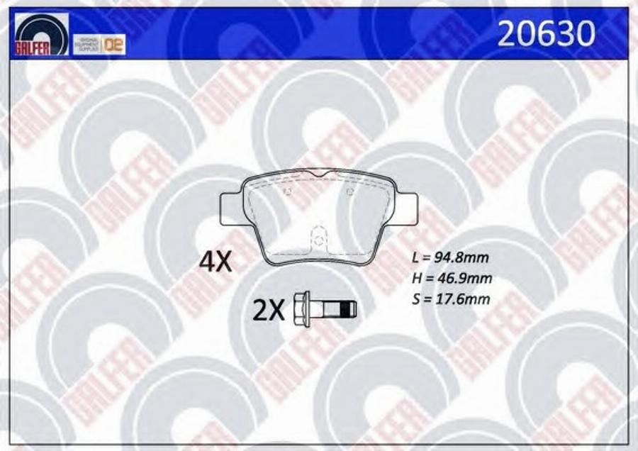 Galfer 20630 - Тормозные колодки, дисковые, комплект autosila-amz.com