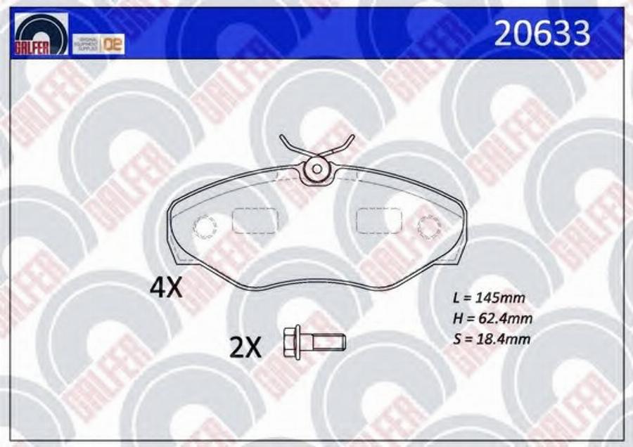 Galfer 20633 - Тормозные колодки, дисковые, комплект autosila-amz.com