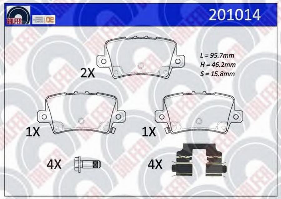 Galfer 201014 - Тормозные колодки, дисковые, комплект autosila-amz.com