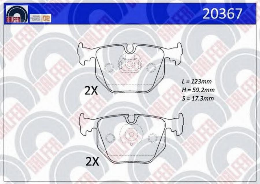 Galfer 20367 - Тормозные колодки, дисковые, комплект autosila-amz.com