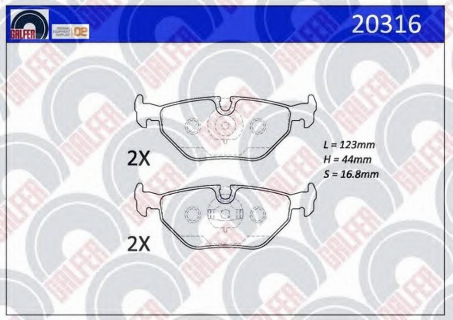 Galfer 20316 - Тормозные колодки, дисковые, комплект autosila-amz.com