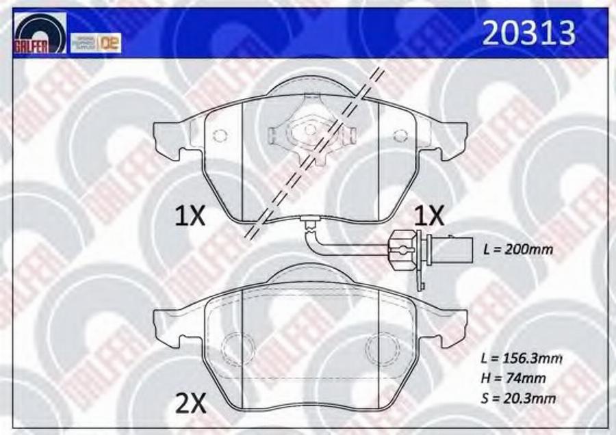 Galfer 20313 - Тормозные колодки, дисковые, комплект autosila-amz.com