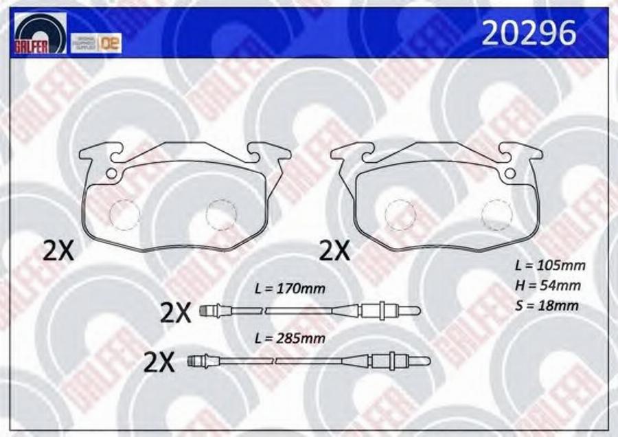 Galfer 20296 - Тормозные колодки, дисковые, комплект autosila-amz.com