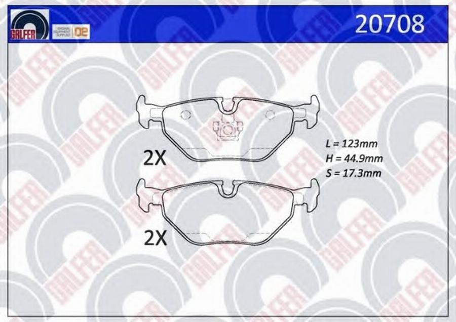 Galfer 20708 - Тормозные колодки, дисковые, комплект autosila-amz.com