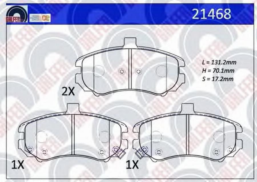 Galfer 21468 - Тормозные колодки, дисковые, комплект autosila-amz.com