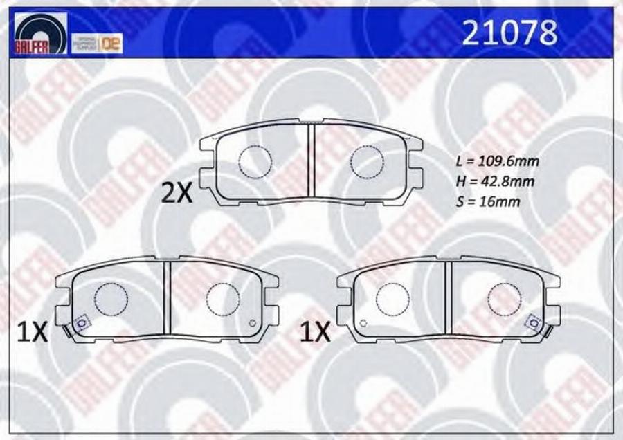 Galfer 21078 - Тормозные колодки, дисковые, комплект autosila-amz.com