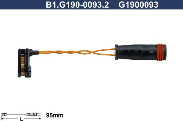 Galfer B1.G190-0093.2 - Датчик износа колодок MERCEDES W211, W220 4-matic, VITO, VIANO 95мм autosila-amz.com