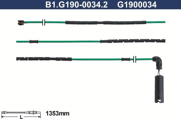 Galfer B1.G190-0034.2 - Сигнализатор, износ тормозных колодок autosila-amz.com
