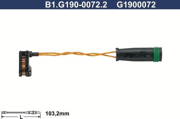 Galfer B1.G190-0072.2 - Датчик износа торм. колодок MB SPRINTER 06- пер. autosila-amz.com