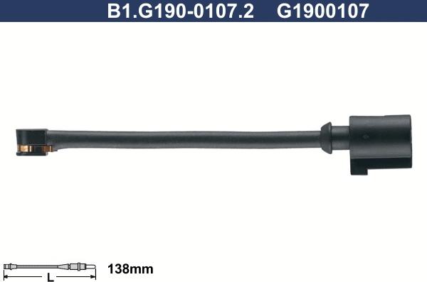 Galfer B1.G190-0107.2 - Сигнализатор, износ тормозных колодок autosila-amz.com
