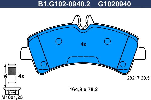 Galfer B1.G102-0940.2 - Тормозные колодки, дисковые, комплект autosila-amz.com