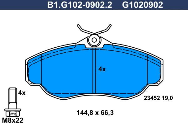 Galfer B1.G102-0902.2 - Тормозные колодки, дисковые, комплект autosila-amz.com