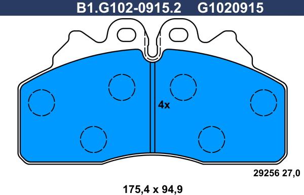 Galfer B1.G102-0915.2 - Тормозные колодки, дисковые, комплект autosila-amz.com